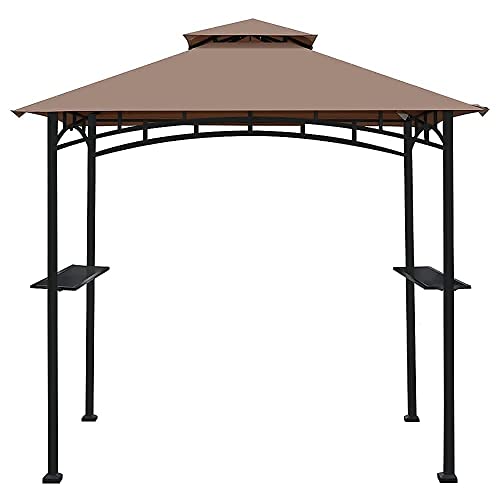 Waterproof Gazebo Canopy Replacement - Double-Tier BBQ Grill Tent Top for Outdoor Patio Deck Shelter