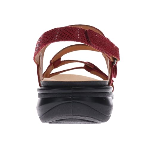 Image of Revere Emerald 3 Women's Sandals - Premium Soft Leather, Adjustable Straps & Contoured Footbed - Orthotic Arch Support for Stylish Comfort & All-Day Wear Cherry Lizard 11-11.5 M US