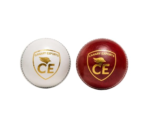 Premium Leather Cricket Ball Combo Pack Red & White 156g | Water Resistant | Hand Stitched | Match & Practice Cricket Balls for Tournament Training and Club Games-picture-30