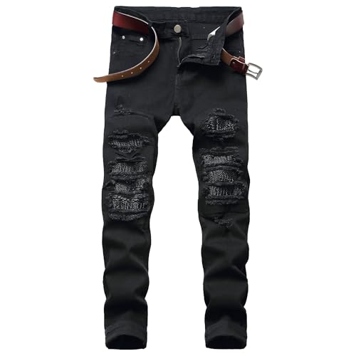 Men's Ripped Jeans Stretch Slim Fit Fashion Comfort Skinny Superflex Pants Boot Cut Jeans