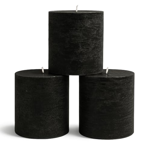 CANDWAX 3x3 Pillar Candles Set of 3 - Rustic Unscented