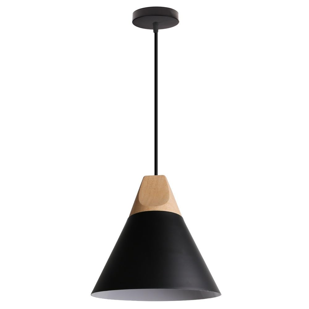 Suspension noire mate télécommandée à piles pour salle à manger