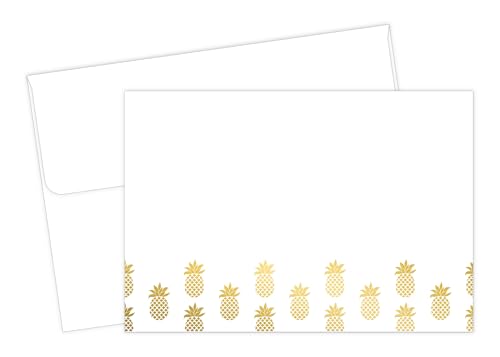 Cartes de remerciement feuille d'or Great Papers 12x8cm motif ananas chic