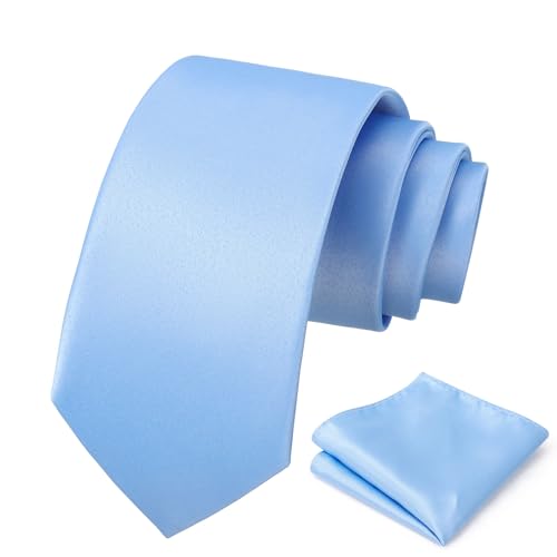 PenSee Men's Tie Set Solid Pure Color 3.15