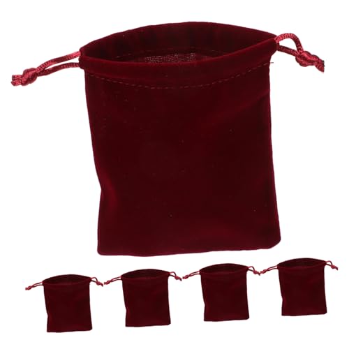 HAMPPLIES 10個ワインレッド巾着袋 結婚式 バッグ キャンディースイーツ収納用 ジュエリー保管向けドローストリング付きプレゼント用礼品袋