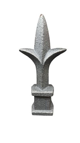 Image of Cast Iron Fence Finials, Multiple Decorative Styles & Sizes, 1 /2 inch to 1 inch Inch Square and Round Spears, Fleur de Lis Design (1 /2 inch Trident SQ, 10)