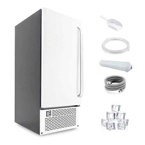 Fabricadora de hielo clara 50 lb con puerta reversible acero inoxidable miniatura 1