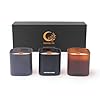 MystiLune Signature Collection – Set de 3 Velas Aromáticas con Mecha de Madera | Amber Seduction, Red Teakwood y Champagne | Cera Vegana Soja y Carnauba | Regalos Originales para Mujer | Aromaterapia