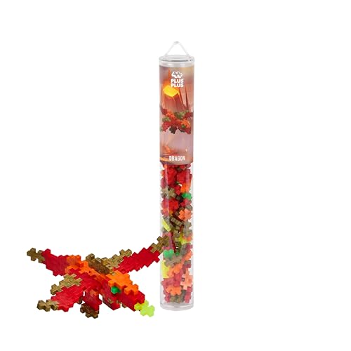 Plus-Plus 9604267 Kreativ-Bausteine Tube, Drache, Geniales Konstruktionsspielzeug, 100 Teile, Dragon