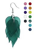 lianiser silver flower colorful drop earrings hypoallergenic elegant statement earrings fashion aretes para mujer de moda 2022 flora aesthetic resin plastic jewelry blue black earrings for women teen-Dark Green