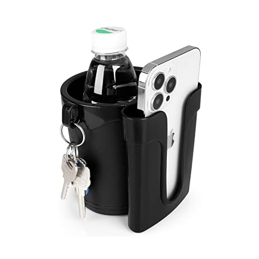 Accmor 3-in-1 Bike Cup Holder with Cell Phone Keys Holder, Bike Water Bottle Holders,Universal Bar Drink Cup Can Holder for Bicycles, Motorcycles, Scooters, Black