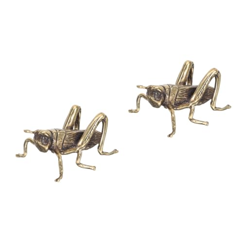 Set de 2 Figuras de Grillo de Latón para Decoración de Escritorio