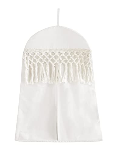 Sweet Jojo Designs Ivory Gender Neutral Bohemian Boho Baby Girl Boy Nursery Crib Bedding Set Solid Color Beige Cream Off White Chic Unisex Farmhouse Minimalist Macrame Trim Tassel Fringe Cotton - 4Pc #TOP5