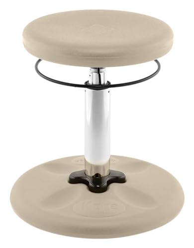 Image of Kore Adjustable Wobble Stools, Flexible Seating for Ages 6-12, 14-24in Tall (Sand Dollar, 14in-19in)