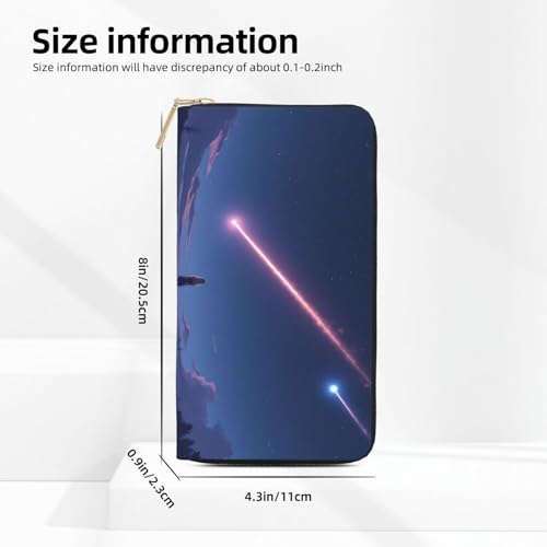 Magical Sky Meteor Print Wallet Women, Leather Bifold Multi Card Wallet, Long Purse Women's Wallets2