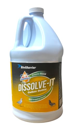 BIRD BARRIER Dissolve-It Enzyme Cleaner - Bird Dropping - Dissolves Waste – Treat Affected Areas Before Installing Bird Control Products - 1 Gallon Makes 2 Gallons