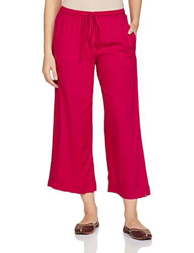 Image of BIBA Women Rayon Regular Solid Pants