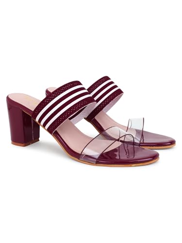 Image of Action Women's Black Suede Platform Sandals| Stiletto Heel| Clear Strap with Striped Band| Ankle Strap Design Black