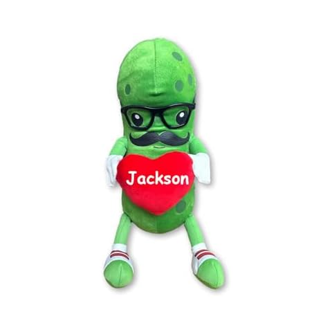 The Trendy Turtle Personalized Mr. Pickle with Love Heart Valentines Day or Special Occasion Plush Toy - 12 Inches Cover
