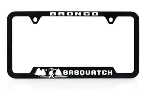 Ford Bronco Sasquatch UV Cured Ink Black Plastic License Plate Frame