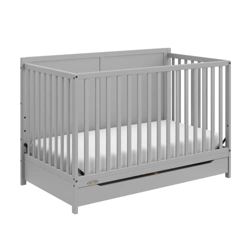 Graco Melrose 5-in-1 Convertible Crib with Drawer, Pebble Gray - image 3