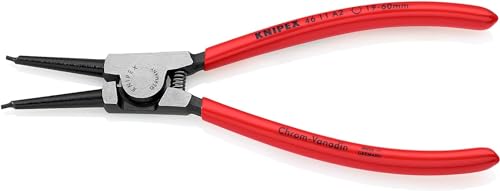 Image of Knipex 46 11 A2 SB Circlip Pliers for external circlips 19-60mm in blister packaging | For External Circlips on Shafts Self-Service Card with Plastic Coating