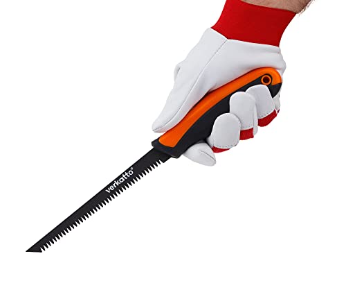 Mivos Gipskartonsäge mit 150 mm Klinge aus Federstahl - Multifunktional Trockenbausäge mit 2-Komponentengriff - Handstichsäge mit 7 Zähne per Zoll - Härte: 47-49