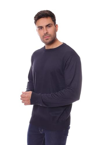 CRK Men's Crewneck Striped Pullover – Classic Knit Casual Sweater with Ribbed Edges and Long Sleeves3