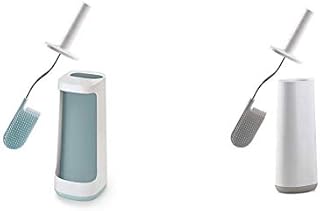 Joseph Joseph Bathroom Flex Plus Smart Toilet Brush with Storage Bay- White/Blue & Joseph Bathroom Flex Smart Toilet Brush with Holder- White/Grey