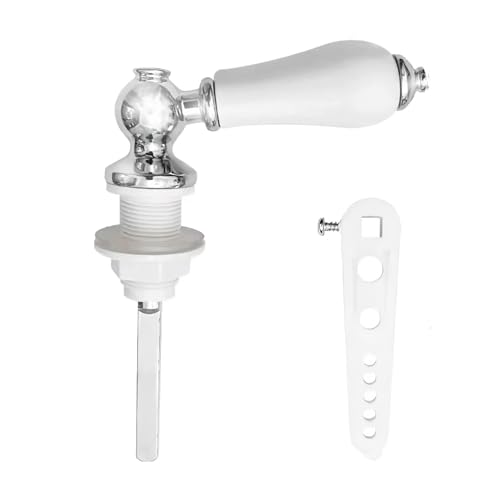 Ceramic Toilet Flush Handle Universal Fit Lever with Anti-Slip Grip 15x10.5x3cm Rust-Resistant Toilet Flush Handles for UK Bathrooms Traditional Design WC Tank Hand-le Replacement