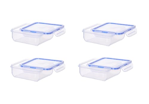 Aristo Lock & Fresh 201 Plastic Storage Container For Storing snacks, multipurpose use Set of 4-770 ML, Transparent Clear, medium (LOCK&FRESH201) (15.5x 15.5 x 6cm) - Amazon at ₹234 (53% Off) – Amazon