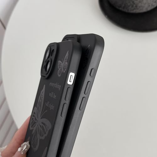 Coque souple papillon noir iPhone 14 Pro Max housse silicone protectrice