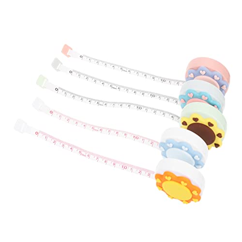 Beatifufu Automatic Telescopic Measuring Tape 5pcs Mini Tape Measure Set Perfect for Body Waist Clothing Tailoring