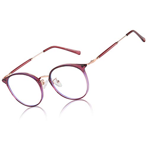 Image of DUCO Blue Light Glasses for Women Men Blue Ray Blocking Glasses Computer Glasses for Teens Retro Round Eyeglasses W013