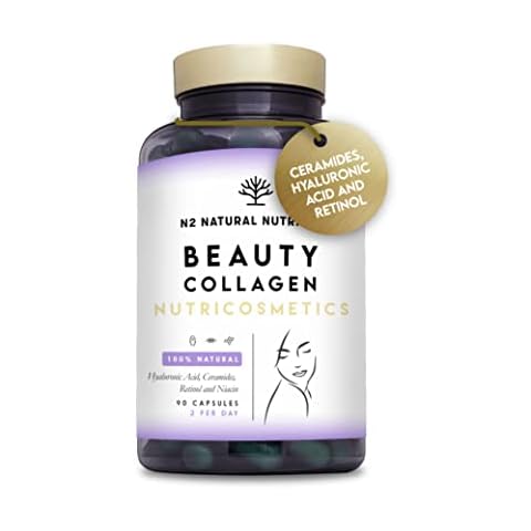Collagen with Retinol & Hyaluronic Acid, Ceramides and Niacin | Skin Care, Anti-Wrinkle and Anti-Aging Effect, Marine Collagen Innovative Formula | 90 Vegetable Capsules.CE.N2 Natural Nutrition Cover