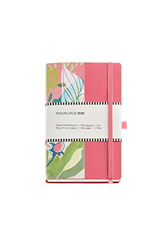 Miquelrius 167x112 mm Plain Lined Plain Lined Hardshell Notebook, Floral, Liso