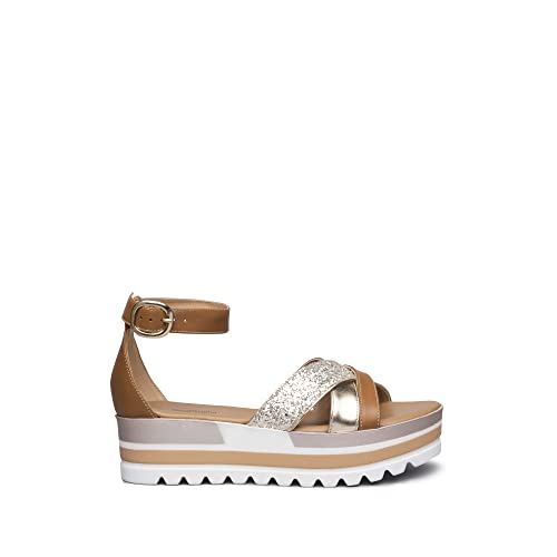 Materiale Esterno: Pelle Nero Giardini E115752D Sandali Donna in Pelle - Brown 37 EU