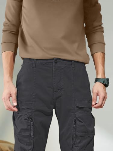 Image of Leriya Fashion Men's Cargo Pants with Pockets | Cotton Joggers for Men | 6 Pocket Jeans Pant | Casual Trousers for Men | Comfortable Casual Workwear Joggers