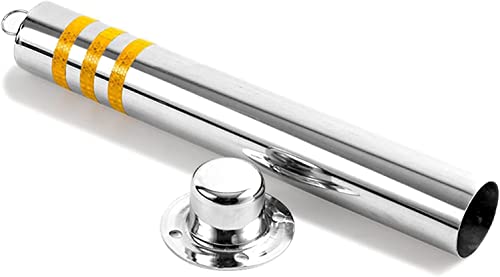 Parking Post Bollards Stainless Steel Parking Barrier With Reflective Strips，Bollard Post, Safety Bollard, Construction Safety Bollard (Color : Silver, Size : 800x76mm/31.5x3in)