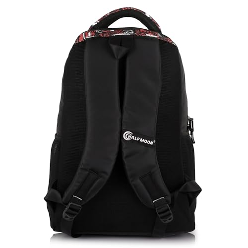 Image of Half Moon School & College Backpack For Boys & Girls (Class 5-12) 15.6 inch Laptop Bag, Bagpack, Casual College Bag & Tuition Daypack, Bags for Men Office Use, Travel Bag for Man, 3-Compartment (Red)