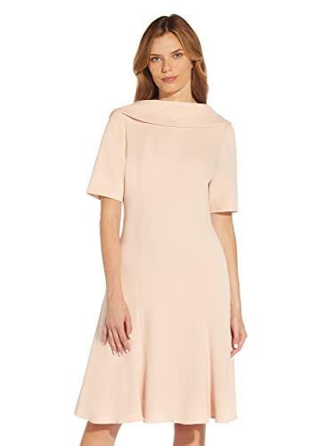 Adrianna Papell Women's Knit Crepe Roll Collar Dress