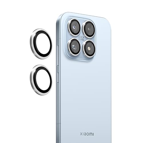 Image of amazon basics Camera Glass Lens Protector Ring for Xiaomi 17 5G Case Friendly with Edge to Edge Coverage and Easy Installation (Silver)