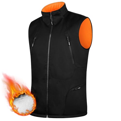 FREE SOLDIER Men's Warm Golf Vest Outerwear Windproof Reversible Puffer Vest Sleeveless Jacket for Casual Hiking Travel