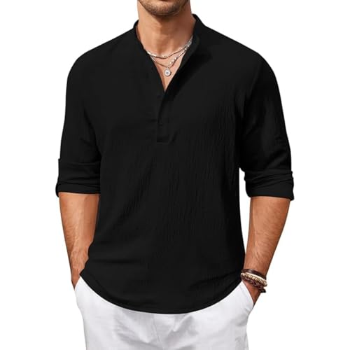 Image of Bellstone Men's Cotton Blend Solid Regular Fit Full Sleeve Short Kurta | Men's Trendy Short Kurta | Ethnic Stylish Casual Lightweight Summer Kurta for Daily and Occasion Use