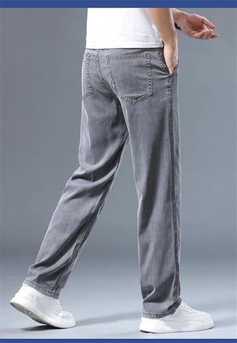 Men's Denim Pants Loose Straight Soft Business Casual Classic Thin Denim Pants4