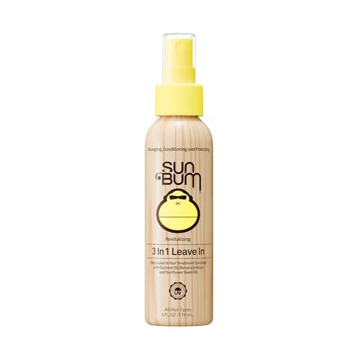 Sun Bum Revitalizing 3 in 1 Leave-In Conditioner Spray Detangler | Anti Frizz , Paraben and Gluten Free, Vegan, and Color Safe with UV Protection | 4 oz