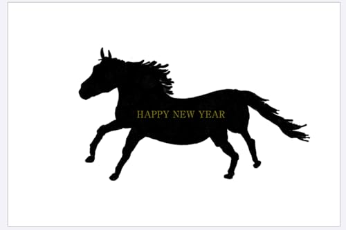【WAKUWAKU?sanyo?】年賀状 年賀はがき 私製はがき(別途切手必要) 馬 10枚 2026年 令和8年 午年 かわいい おしゃれ (馬シルエット)