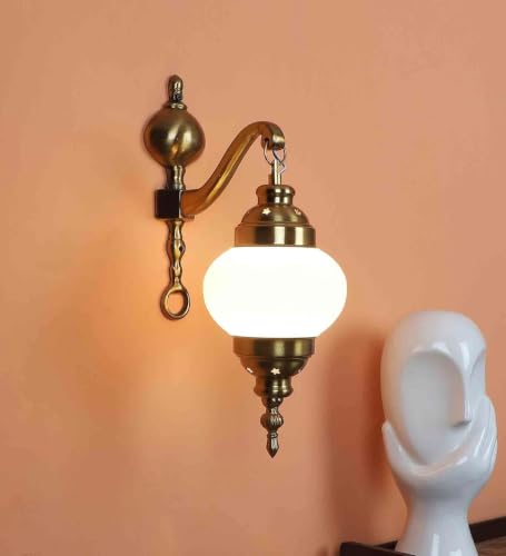 Image of ELIANTE by Jainsons Lights | Arrow Gold Aluminium Wall Sconces Included Bulb | Lights | Gold Aluminium Light Fixture | for Living Room, Bedroom, Hallway | E27 Holder | 3 Year Warranty