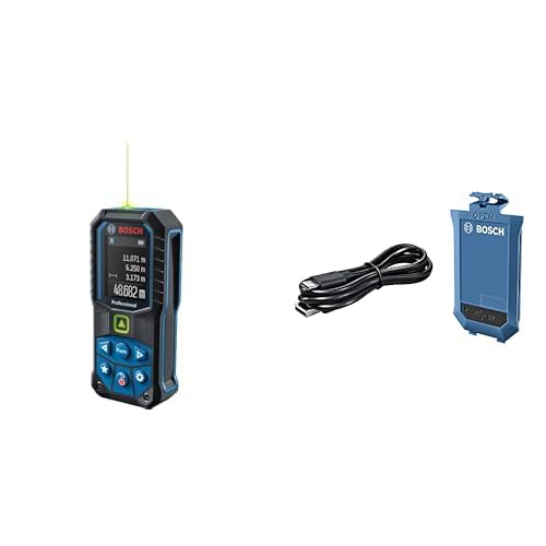 Bosch Professional Medidor Láser GLM 50-25 G + Bosch Professional GLM Batería LI-Ion, Azul, Batería Recargable 3.7 V