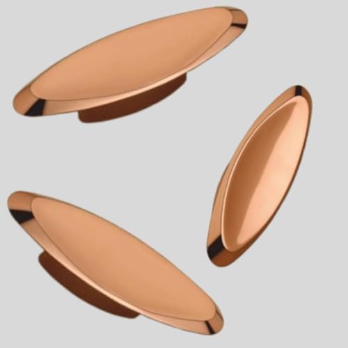 Image of Twin Hole Zinc Alloy Drawer Pulls, Handles for Drawers, Cabinets, Wardrobes, and Kitchen Doors - Decorative Furniture Hardware (2, Rosegold, Elliptical)